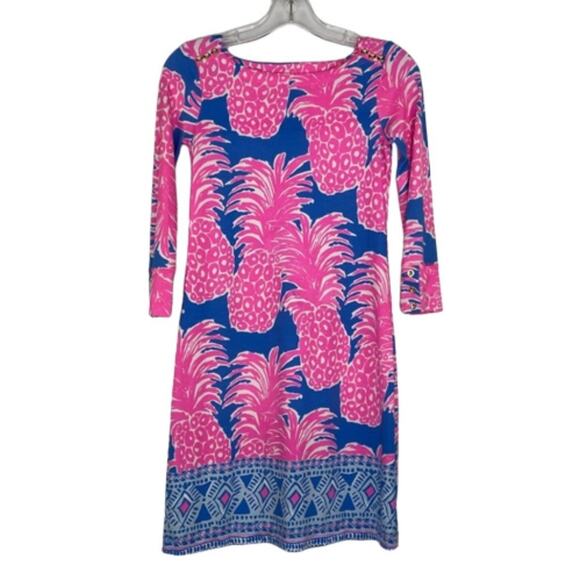 Lilly Pulitzer Dresses & Skirts - Lily Pulitzer Blue Haven Pineapples mini dress size XXS